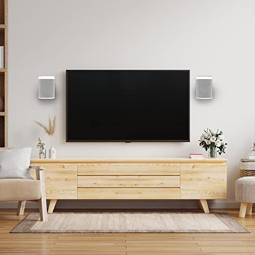 ONE, ONE SL & Play:1 Wall Mount Bracket, Twin Pack [2pcs], White, Compatible with Sonos ONE & PLAY1 Speaker