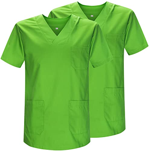 MISEMIYA - Packung 2 STK. - SANITÄRE CASACA Unisex SANITÄRE Uniformen SANITÄRE UNIFORM MEDIZINISCHE UNIFORM - Ref. 817 * 2 - Large, Apfelgrün 21