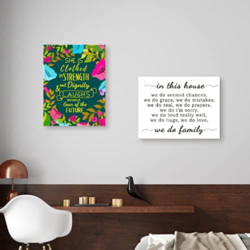 Listngbo In This House Canvas Wall Art,Inspirational Family House Quotes Canvas Painting Wall Decor For Home Farmhouse Bedroom #TOP4