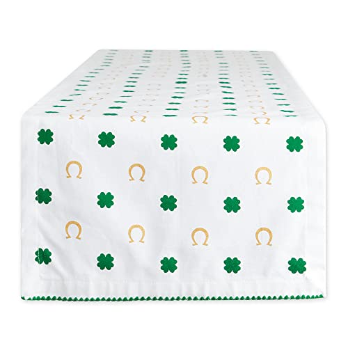 DII St. Patrick's Day Collection Tabletop, Table Runner, 14x72, Clover Horseshoe