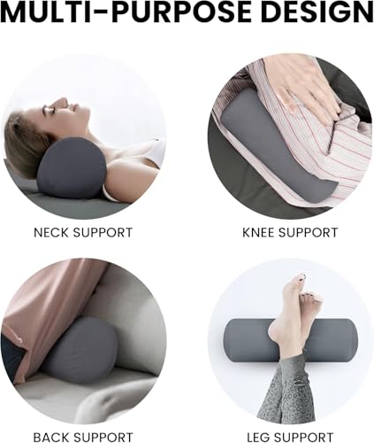 Utopia Bedding Nackenrolle 2er Set, 15x40 cm Kissenrolle Knierolle Zierkissen Sofakissen (Grau)