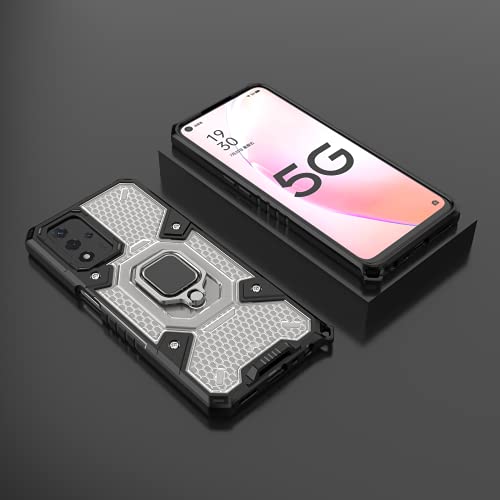 Image of zivite Thermoplastic Polyurethane Tough Armor Bumper Back Case Cover For Oppo A93 5G / A93S 5G|Ring Holder & Kickstand In-Built|360 Degree Protection Back Case Cover For Oppo A93 5G / A93S 5G (Black)