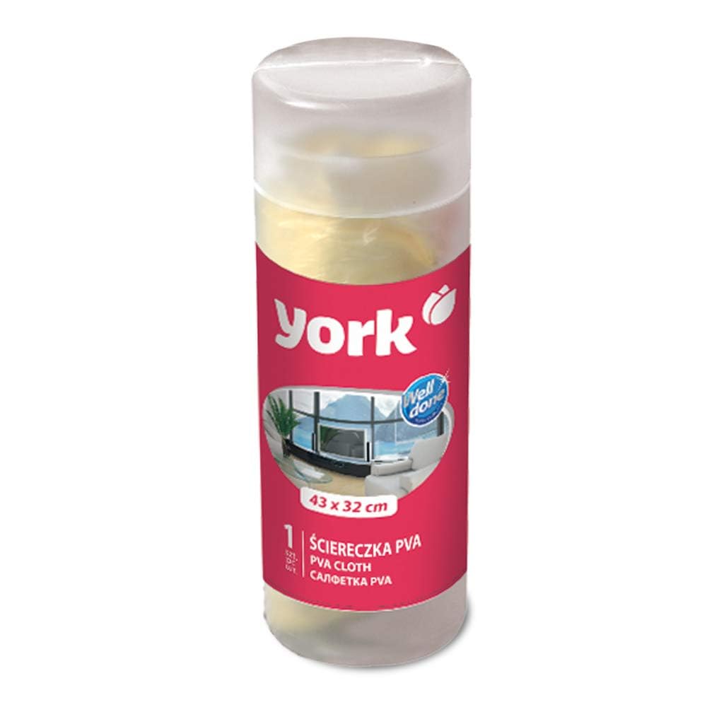 YORK PVA Cloth for Car Cleaning and Detailing, Floor Cleaner, Kitchen, Window, Silverware & Monitor. High Absorbent Non-Scratch Microfiber, Lint Free Color Yellow Piece 1 (Size 43 X 32 CM)