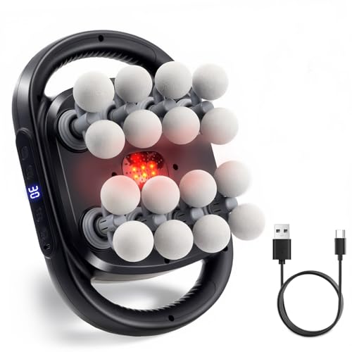 Pistolet de massage lumière rouge avec 16 têtes et 30 vitesses pour le dos
