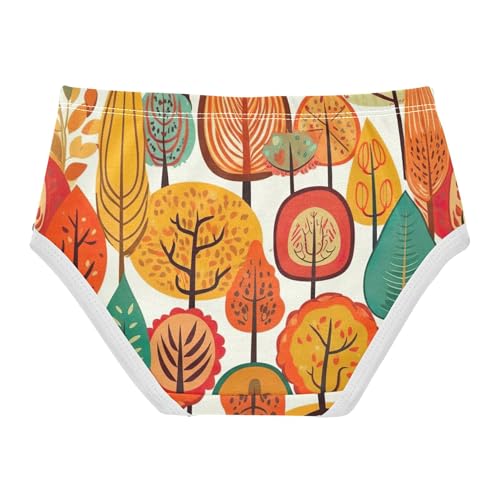 Colorful Toddler Underwear Floral 2t Cotton Little Girl Panties Watercolor Autumn Forest Trees Fall Briefs Underpants2