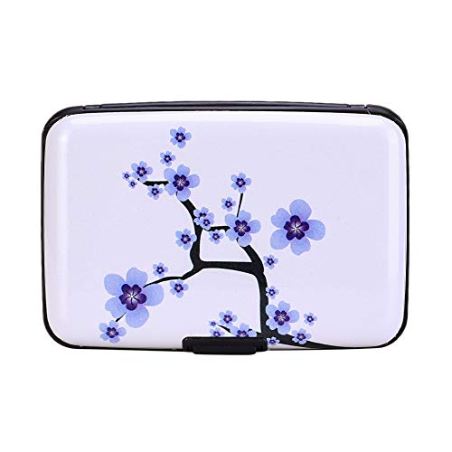 Image of Elfish Mini RFID Aluminum Wallet Credit Cards Holder Business Card Case Metal ID Case for Men Women (Peach blossom)