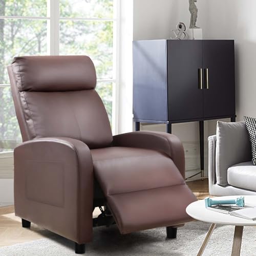 Sillón reclinable PU cuero Marrón miniatura 2