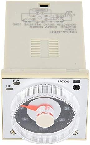 Walfront H3BA-N8H Multi-Function Time Relay 8 Pin Timer Relay 1.2s to 300h 220VAC/24VDC/AC Optional with User Manual(24VDC/AC)