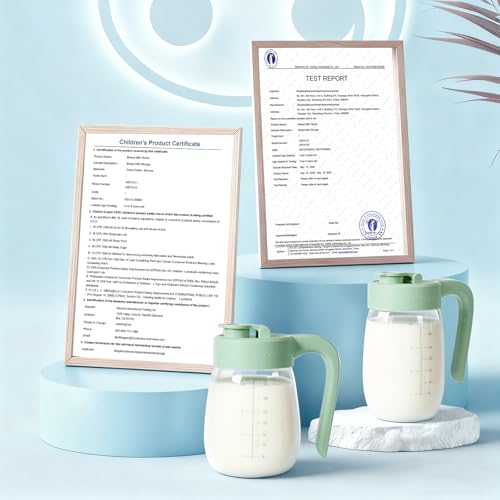 32oz Breast Milk Storage, Glass Formula Mixing Storage with Lid - Heat & Cold Resistant, Leak-Proof Container for Preparing Baby Bottles, Large Mouth for Easy Cleaning & Storage (199mm) - Thumbnail 2