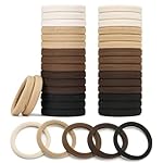 Hair Ties Black 100Count Extra Thick 5CM, Bulk Elastic Hair Bands for Thick Heavy Hair, Seamless Hair Accessories for Women, Girls, Ponytail Holder (Neutral Color)