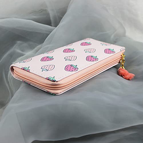 Timlee Cute Rainbow Unicorn Long Wallets Long Purse (Strawberry)4