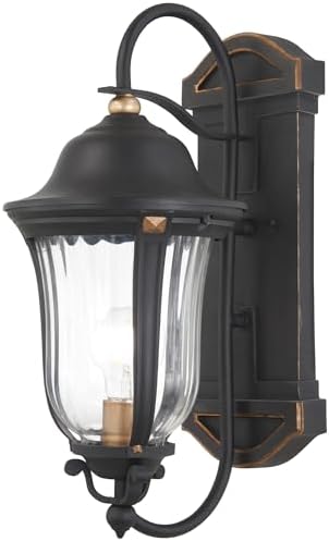 Peale Street 17" H Sand Coal and Vermeil Gold Outdoor Wall Light