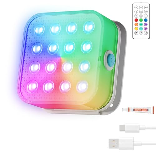 Rechargeable Submersible Pool Lights - Waterproof LED Pool Lights for Above Ground & Inground Pools 16 Color Changing Underwater Lights with RF Remote Magnetic Pond Lights for Hot Tub