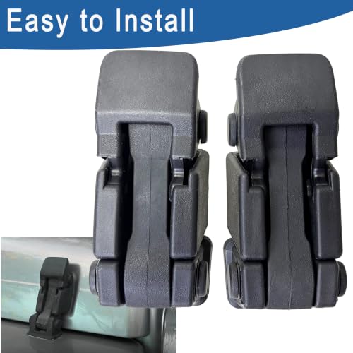Image of 1 Pair Hood Latch Compatible with Jeep Wrangler JK JKU 2007 2008 2009 2010 2011 2012 2013 2014 2015 2016 2017 with Bracket 55395653AF Hood Catch