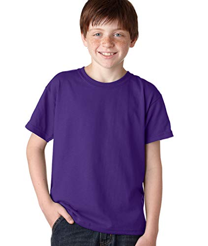 Gildan 50-50 Youth Short-Sleeve T-shirt (8000B) Tee Large Purple2