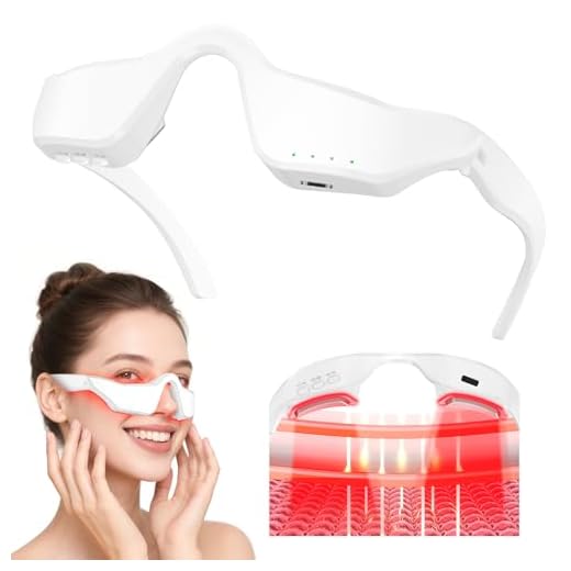 5-in-1 Smart Eye Massager Glasses - Red Light Therapy with Microcurrent, Heat & Vibration, for Eye Bags Dark Circles Puffiness Wrinkles Fine Lines Eye Strain Gift for Women & Men