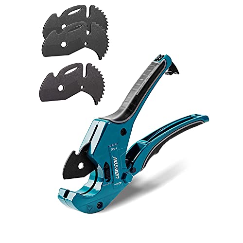 Libraton Pvc Pipe Cutter, Up To 1-5/8", Ratchet Pipe Cutter With Three Replacement Blades, Pvc Cutting Tool For Plastic Pipes, Pvc, Pex, Ppr #TOP25