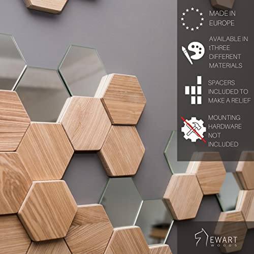 Ewart Woods Hexagon Wood Wall Art Modern Geometric Wood Wall Sculpture Honeycomb Wood Wall Decor Panels Unique Mosaic Unfinished Hexagons (500) #TOP1