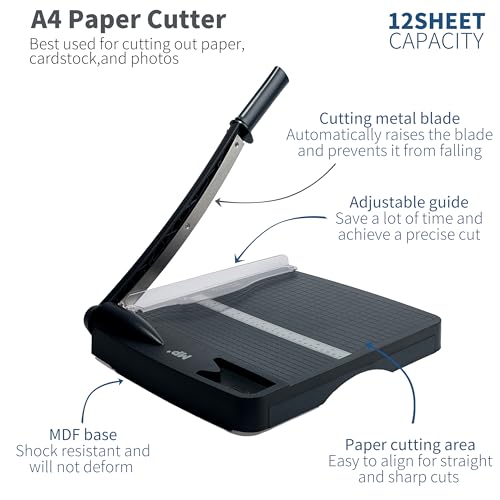 Massicot professionnel manuel A4 noir appareil découpe papier aimant de maintien - 2