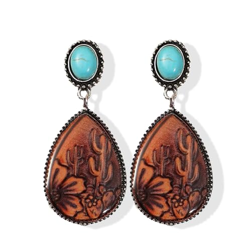 Western Earrings Outfit for Women Oval Silver Earrings Dangle Turquoise Western Jewelry Country Concert Outfits for Women Dress Cowboy Chic Rodeo Outfit Shirts Dress Accessories