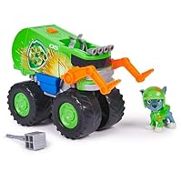 PAW Patrol Rescue Wheels - Rockys Recycling Monstertruck mit Geschoss-Abwurf und Rocky Hundefigur, Spielzeug für Kinder ab 3 Jahren