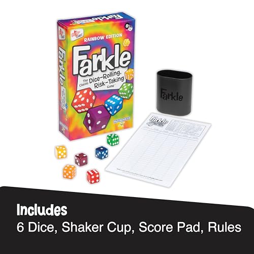 Farkle Classic Dice Game – Rainbow Kids Games, Dice Games, Family Games, Travel Games, Adult Games, Board Games, Dice Cup, Dice Set, Farkle Score Sheets Included, Ages 8+ - Image 3