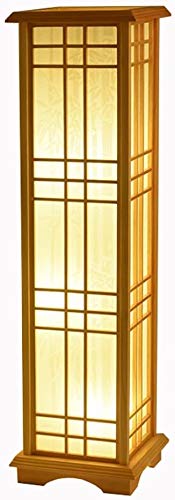 Rishx Rectangular Lámpara estándar Estilo japonés de pie luminarias de Madera Dormitorio lámpara de cabecera Sala de Estudio Sala de Lectura LED de iluminación (tamaño : 85CM) Cover