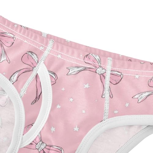 Wusikd Cute Pink Bows Ribbons (3) Boys' Underwear Cotton Boys Briefs Soft Toddler Underwear 2T4