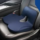 HerfsT für CR V 4 (IV) RM I 2012-2018 Memory Foam Sitzkissen mit Rückenstütze Rückenkissen rutschfeste Sitzauflage Auto Steißbein-Entlastung,Blue-normal