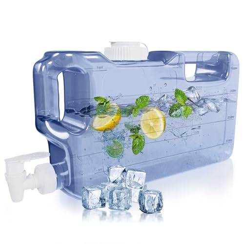 HydraFitt Refrigerator Water Dispenser 1.1 Gallon – Leak-Proof Slim Fridge Water Container with Spigot – BPA-Free Refillable Water Jug (Dark Blue)