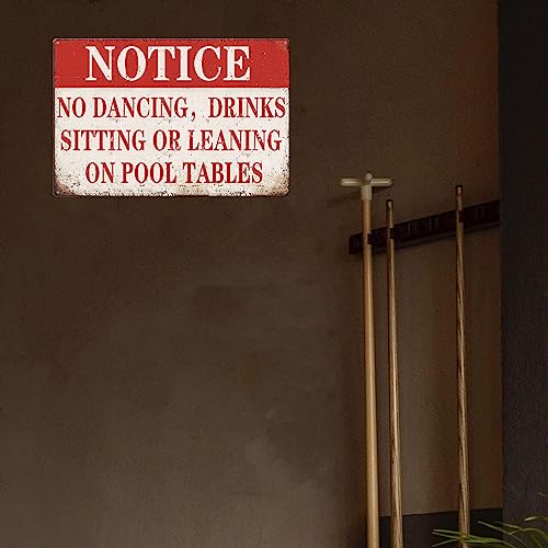 Cartel metálico reglas para mesa de billar 8x12 pulgadas miniatura 5