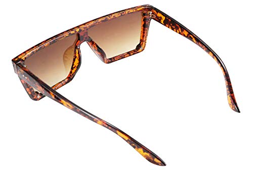 Image of FEISEDY Oversized Square Trendy Sunglasses Womens Mens Futuristic Flat Top Visor Shades UV400 B2470