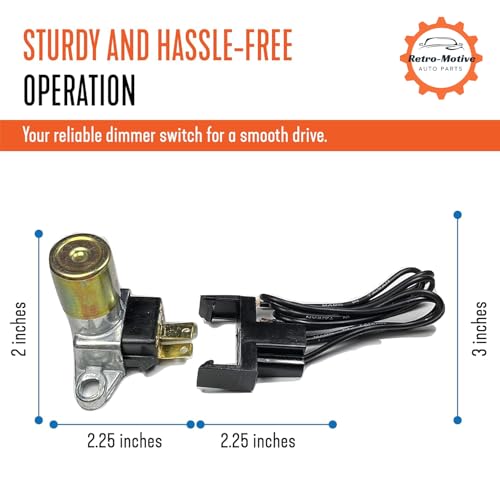 Retro-Motive #FS-DS11 Headlight Floor Dimmer Switch with Harness Pigtail for 1959-80 Ford