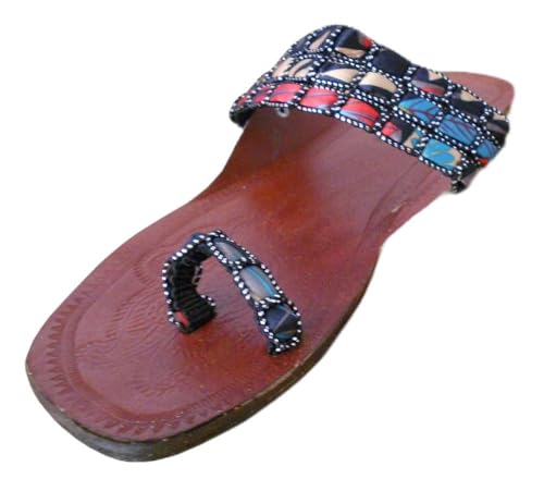 Chaussons indiens en cuir marron femme 35.5 finis les pieds fatigués