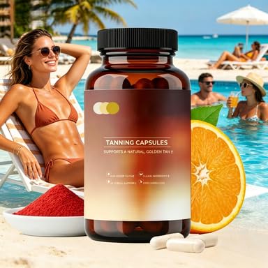 Suplemento de bronceado sin sol para mujeres y hombres, cápsula