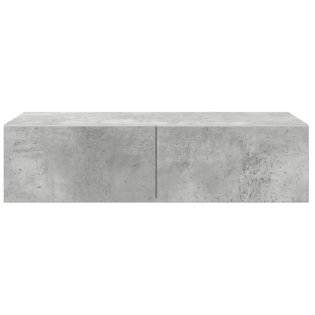Estantería de pared con cajones, color gris hormigón, 60 x 26,5 x 15 cm, material de madera, diseño moderno y resistente, estantería flotante para baño, salón, dormitorio, cocina