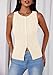 PRETTYGARDEN Womens Ribbed Tank Top Summer 2025 Open Front Button Down Sleeveless Shirts Fashion Clothing Going Out Vest Tops(Apricot,Small)