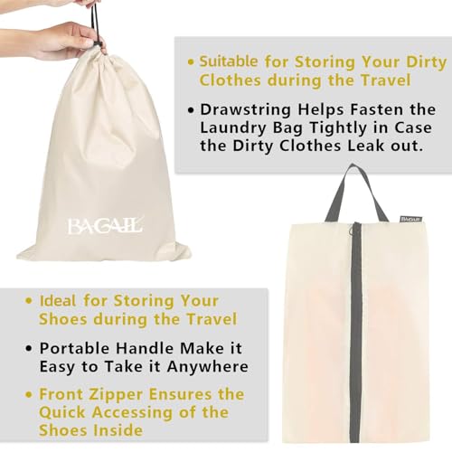 BAGAIL 8 Set/9 Set Packing Cubes Luggage Packing Organizer for Travel, Suitcase Packing Bags for Travel Accessories(Beige, 8 Set) - Thumbnail 4