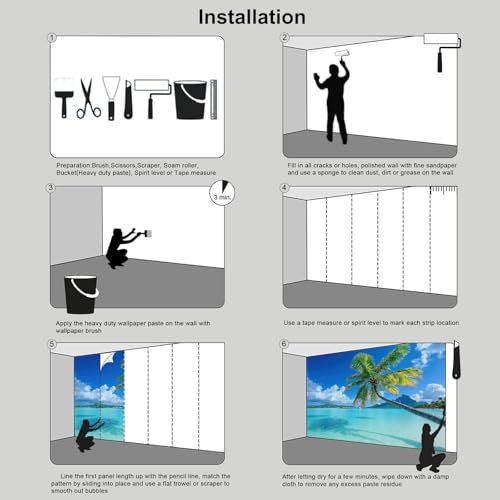 Décoration murale personnalisée papier peint 3d côte tropicale - 8