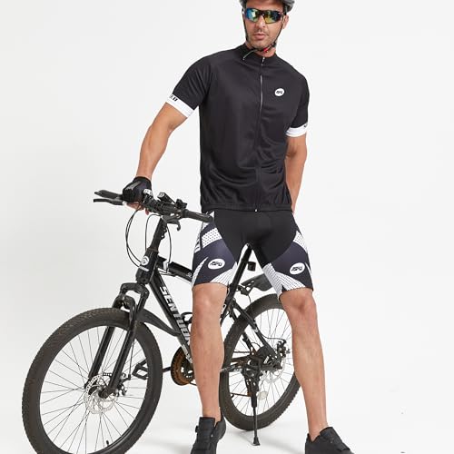 Men Cycle Pants Cushioned Road Ride Tights Workout Cycling Shorts XXL White by sponeed - Image 2