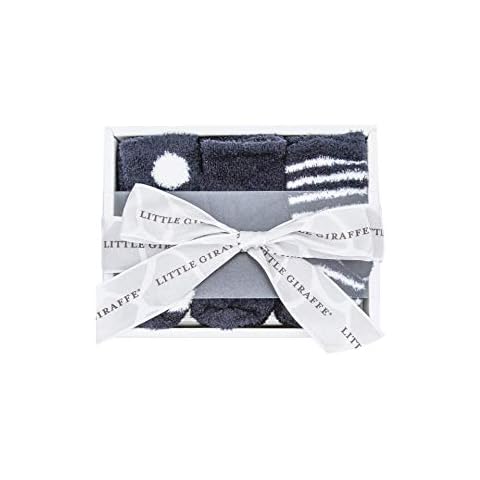 Little Giraffe Box of Socks 6 Pairs Gift Set - Dot/Solid/Stripe 2 Pairs Each (Denim) Cover