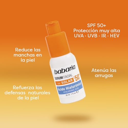 Miniatura 4 de Babaria - Serum Acido Hialuronico | Protector Solar Facial 50 | Acido Hialuronico Serum Facial | Proteccion Solar 50