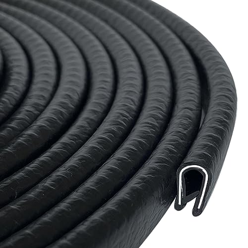 Aroilder Rubber Edge Trim Black 26Feet, Fits 1/16” Edge, Flexible U Channel Rubber Seal Strip for Sharp/Rough Surfaces, Automotive, Trucks, Boats