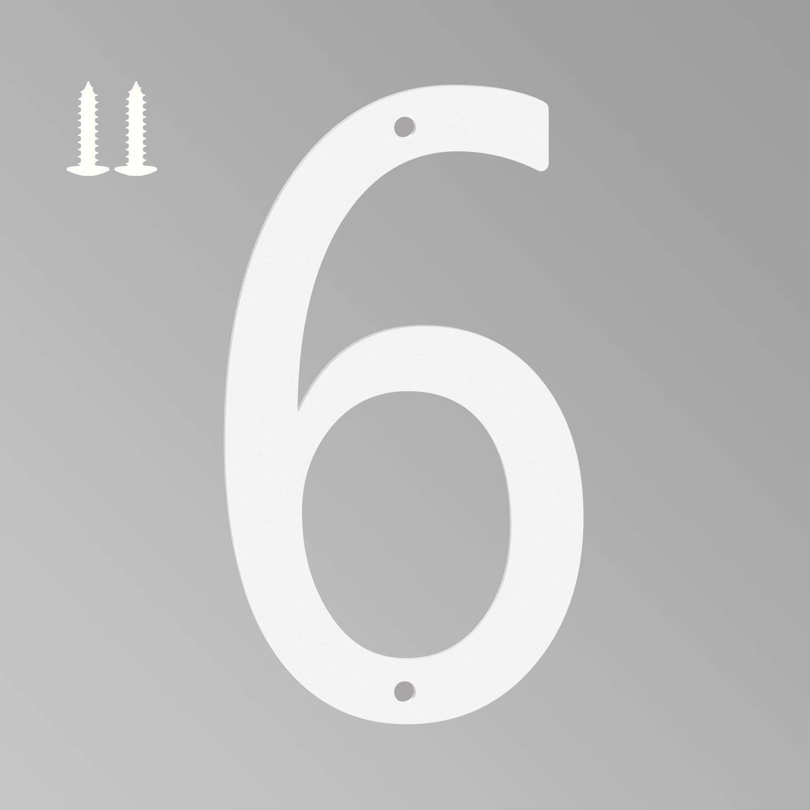 20 Inch White House Numbers for Outside, Metal Letters for Outdoor Signs, Anti-rust Aluminium House Address Letters for Front Door, Office, and Garden Decoration (Number 6)