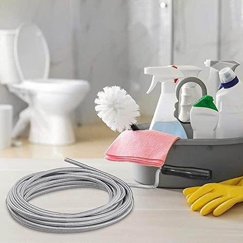ONE Long Flexible Spring Drain Cleaner | Sink Drain Unblocker Wire Tools for Washbasins, Wastewater Drains, Kitchen Pipes & Other Plumbing Fixture | Flexible Plumbing Snake (3m)