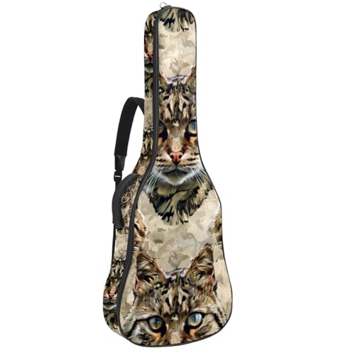 Housse guitare légère anti-poussière sac à dos étanche Oxford à motif chat