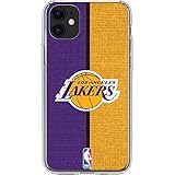 Skinit Clear Phone Case Compatible with iPhone 11 - Officially Licensed NBA Los Angeles Lakers Canvas Design