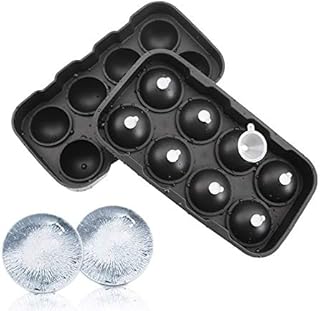 Sunerly Tray-Easy to Remove-8 Giant Cube Silicone Moulds-Durable Ice Ball Maker for Kids with Candy Pudding Jelly Milk Juice Chocolate Mold or Cocktails Whiskey Particles
