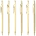 Unibene Slim Metallic Retractable Ballpoint Pens - Gold, Nice Gift for Business Office Students Teachers Wedding Christmas, Medium Point(1 mm) 6 Pack-Black ink