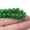 50-Pack Emerald Green 8mm Round Glass Crackle Beads - DIY Jewelry, Christmas Crafts #5